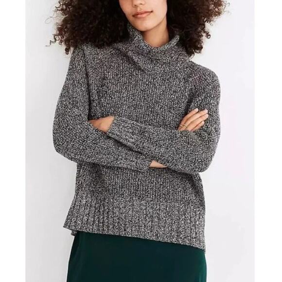 MADEWELL Eastbrook Merino Wool Blend Turtleneck Open Back Womn's Sweater  M - Picture 2 of 8